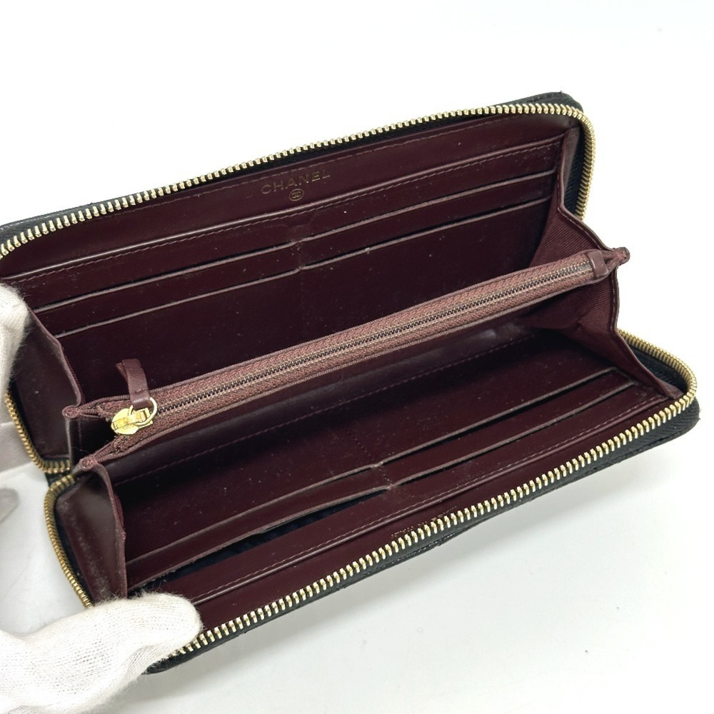 CHANEL Authentic Black Caviar Leather Logo Wallet - Picture 9 of 16